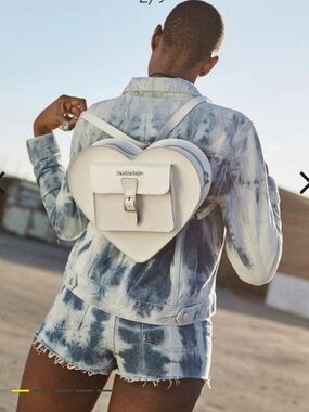 Dr. Martens White Heart-Shaped Backpack and Shoulder Bag